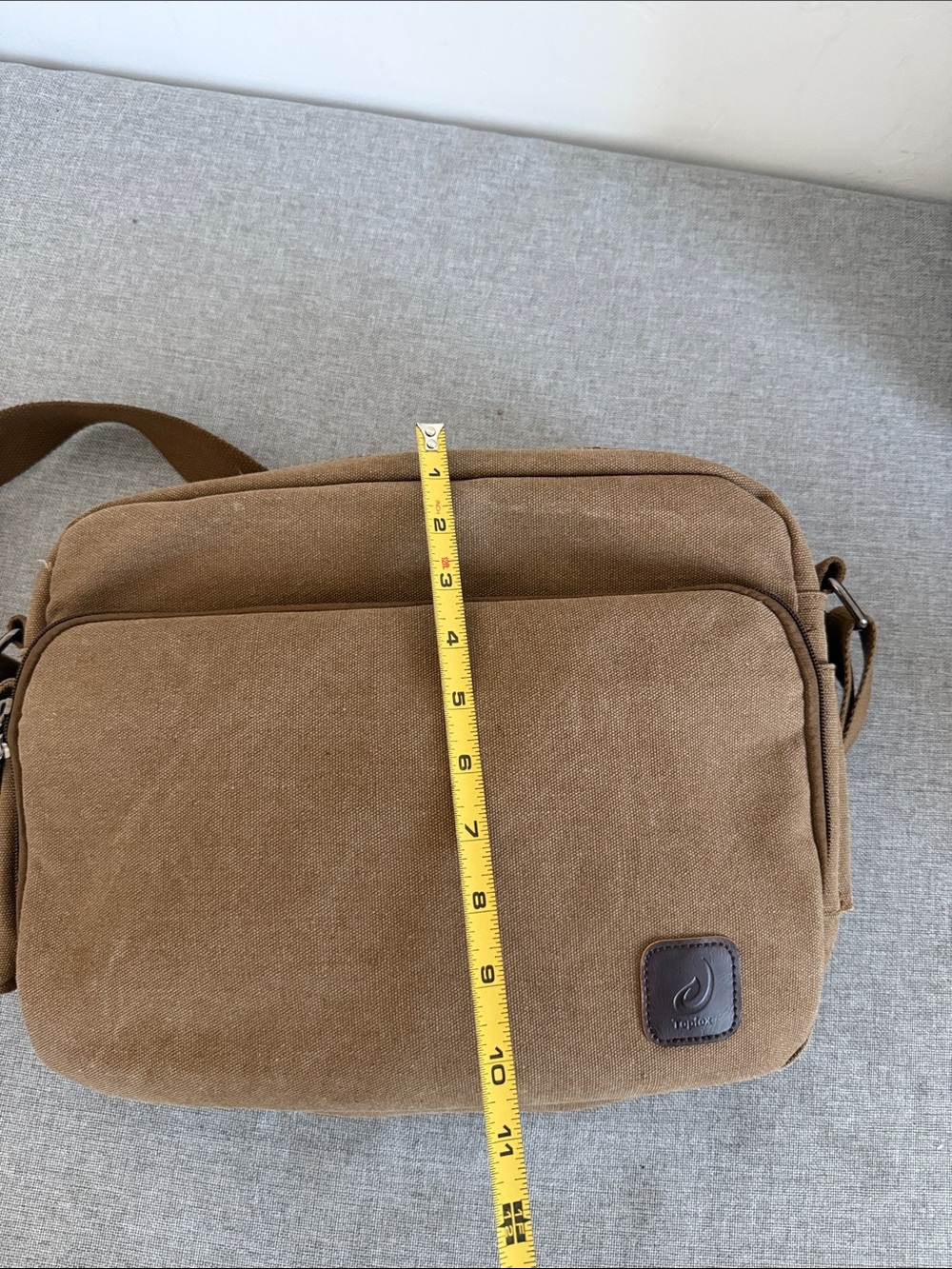 ✨ Topfox Vintage-Vibe Tan Canvas Crossbody Messenger Bag ✨ - Picture 5 of 12
